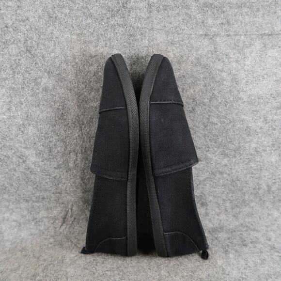 Casual Shoes Womens 6 7 Slip On Loafer Flats Sneakers Comfort Canvas Black - Picture 10 of 12